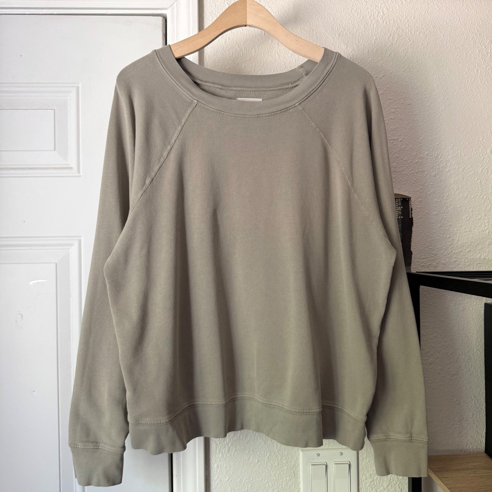 MATE grey garment indigo dyed cotton boxy oversized crew neck pullover sweater